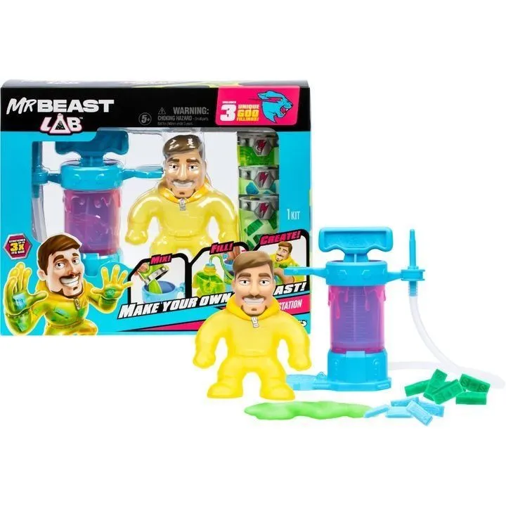 Фігурка, що розтягується MrBeast (Кріейторс). Ігровий набір ТМ "MrBeast Lab"