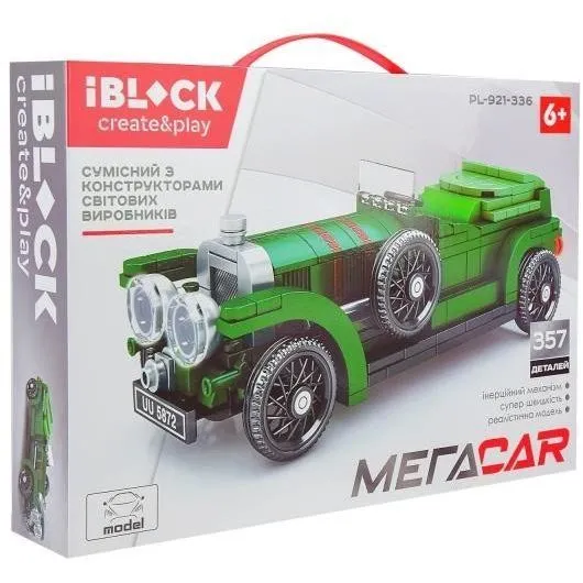 Іграшка конструктор IBLOCK арт. PL-921-336, машинка.,357 дет.,у коробці 26*38*7 см