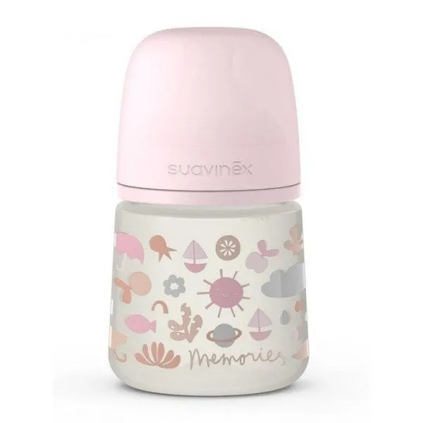 Пляшечка &quot;Memories - історії малюків&quot; 150 мл (анатомічна соска, повільний потік), рожева