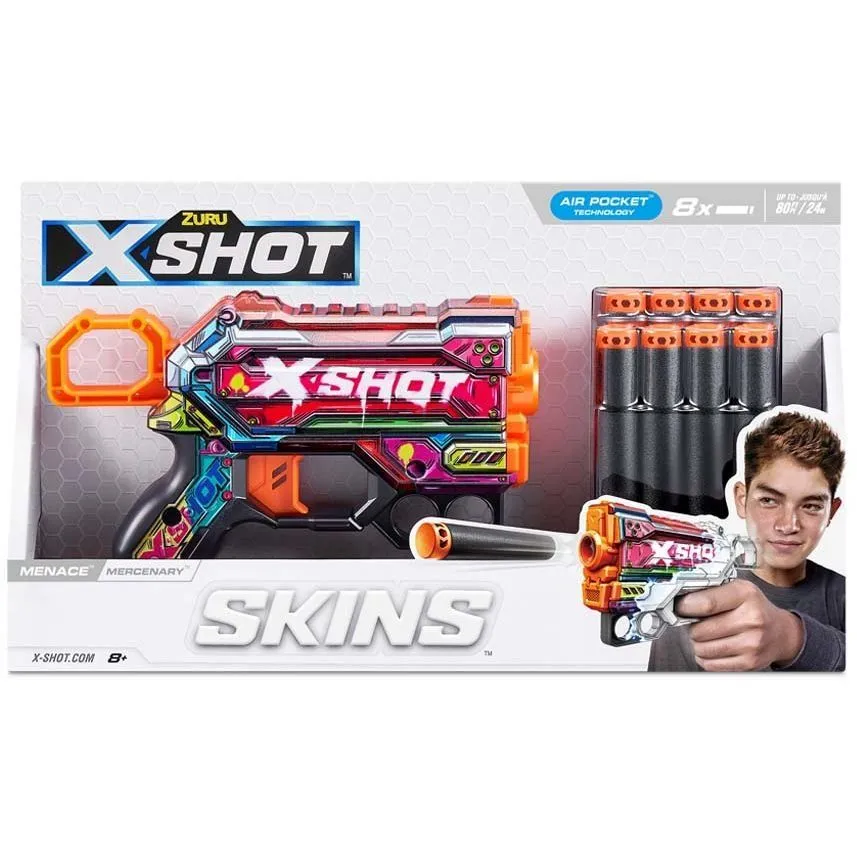Швидкострільний бластер X-SHOT Skins Menace Mercenary (8 патронів), 36515P