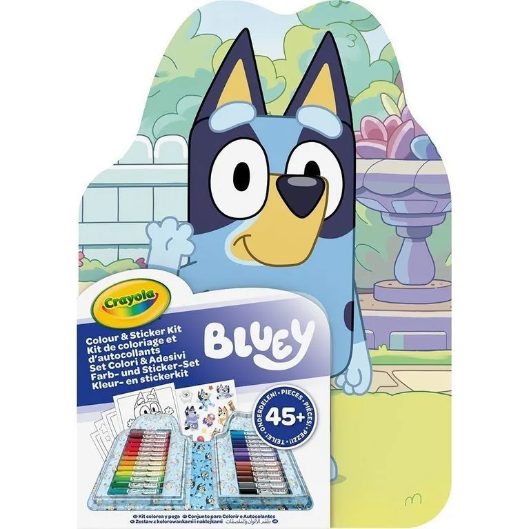 Переносний набір для малювання "Bluey" з фломастерами та розмальовками