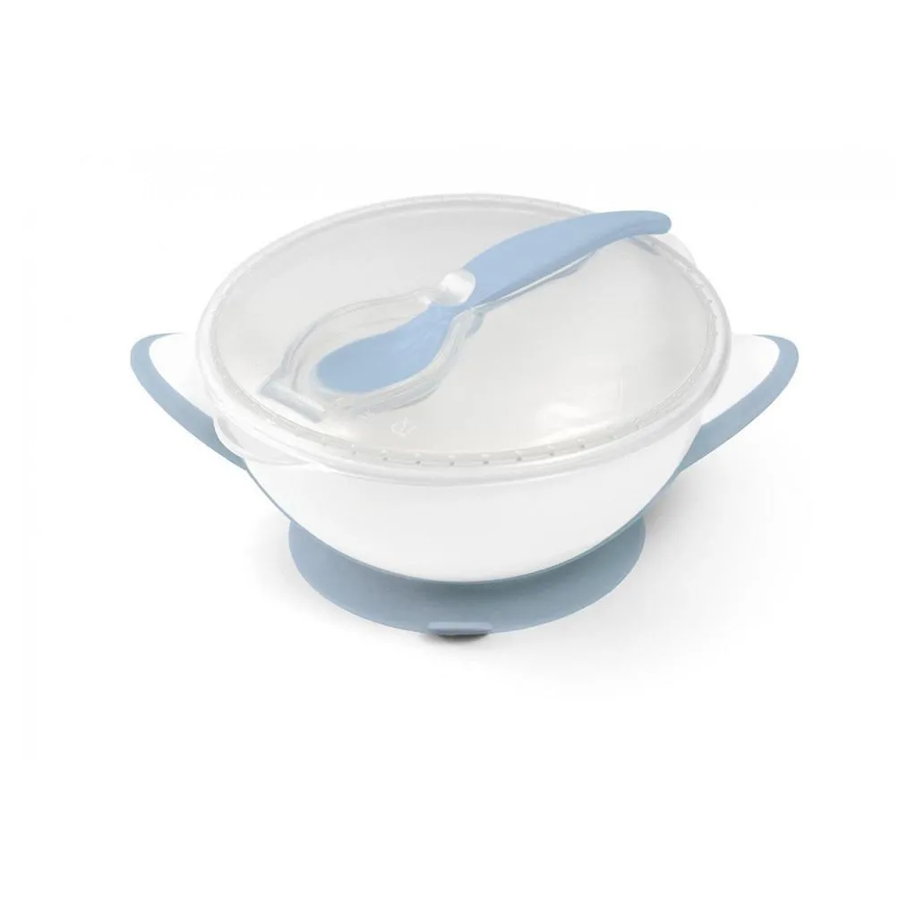 Мисочка з присоскою та ложечкою (Пастельно блакитний) &quot;BabyOno&quot;