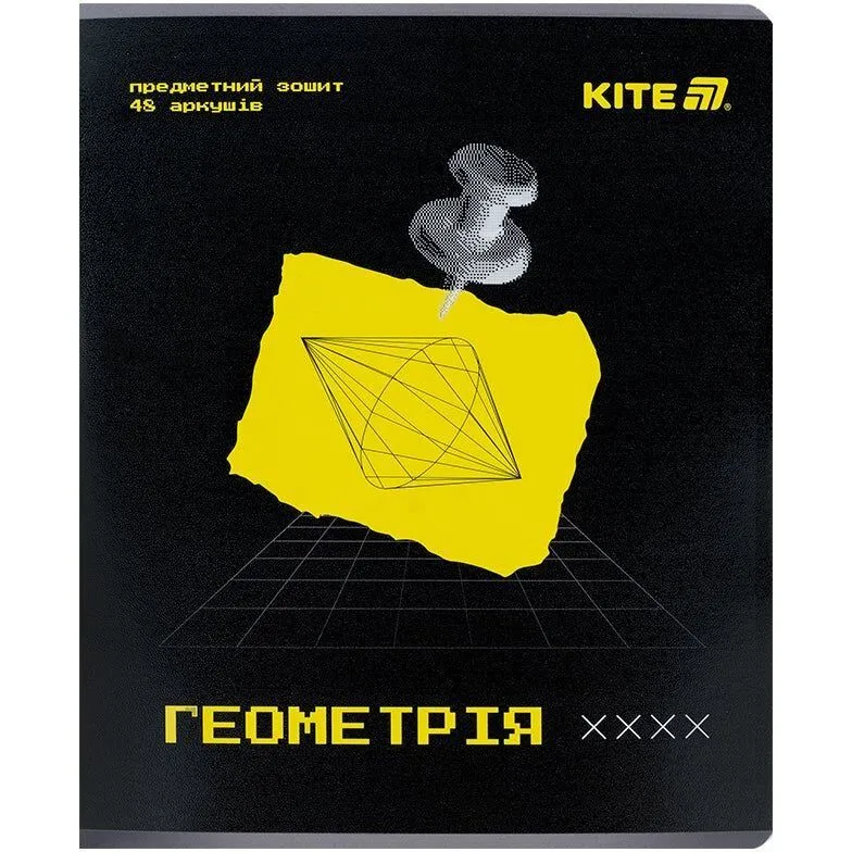 Зошит предметн. 48 арк., кл., гібр лак+УФ, Techno, геометрія