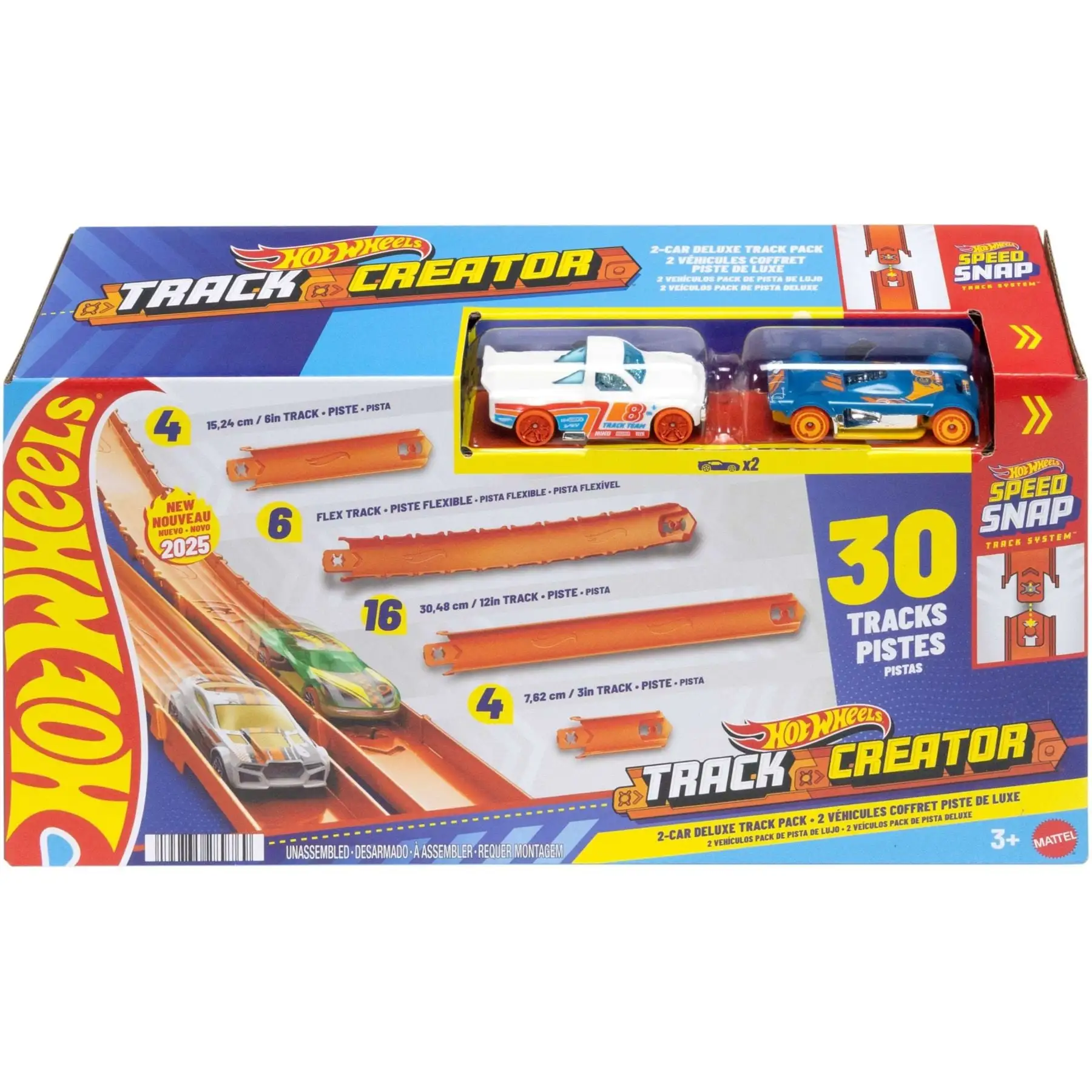 Великий набір доріжок для треку з 2 машинками серії "Track Creator" Hot Wheels