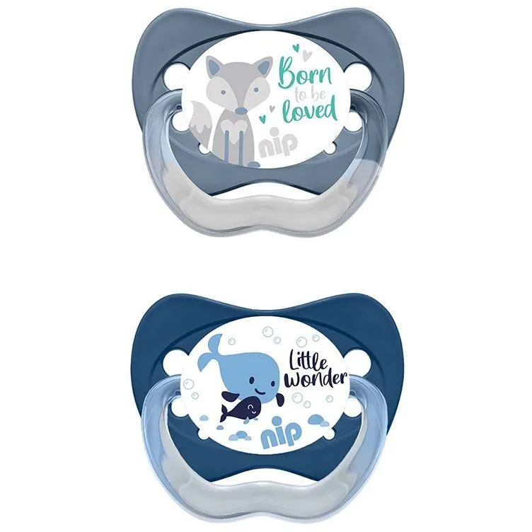 Пустушка &quot;Моя сім&#039;я 1&quot; &quot;Х&quot; (латекс) кит/вовк  0-6 місяців (2 шт)/ NIP