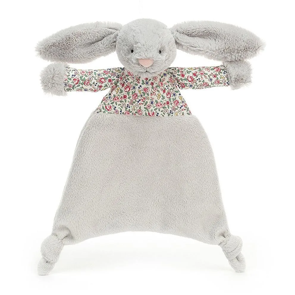 Комфортер-пустушка Срібний Зайчик  з квіточками JellyCat Little