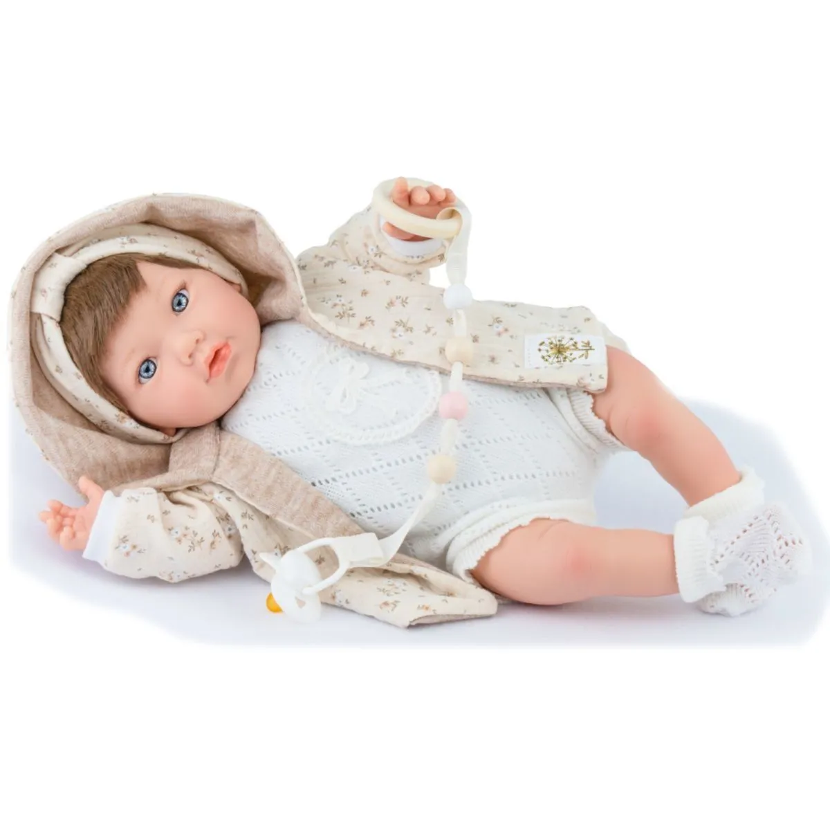 Marina &amp; Pau Лялька REBORN ALINA в костюмі із квіточками, 45 см, арт.3001
