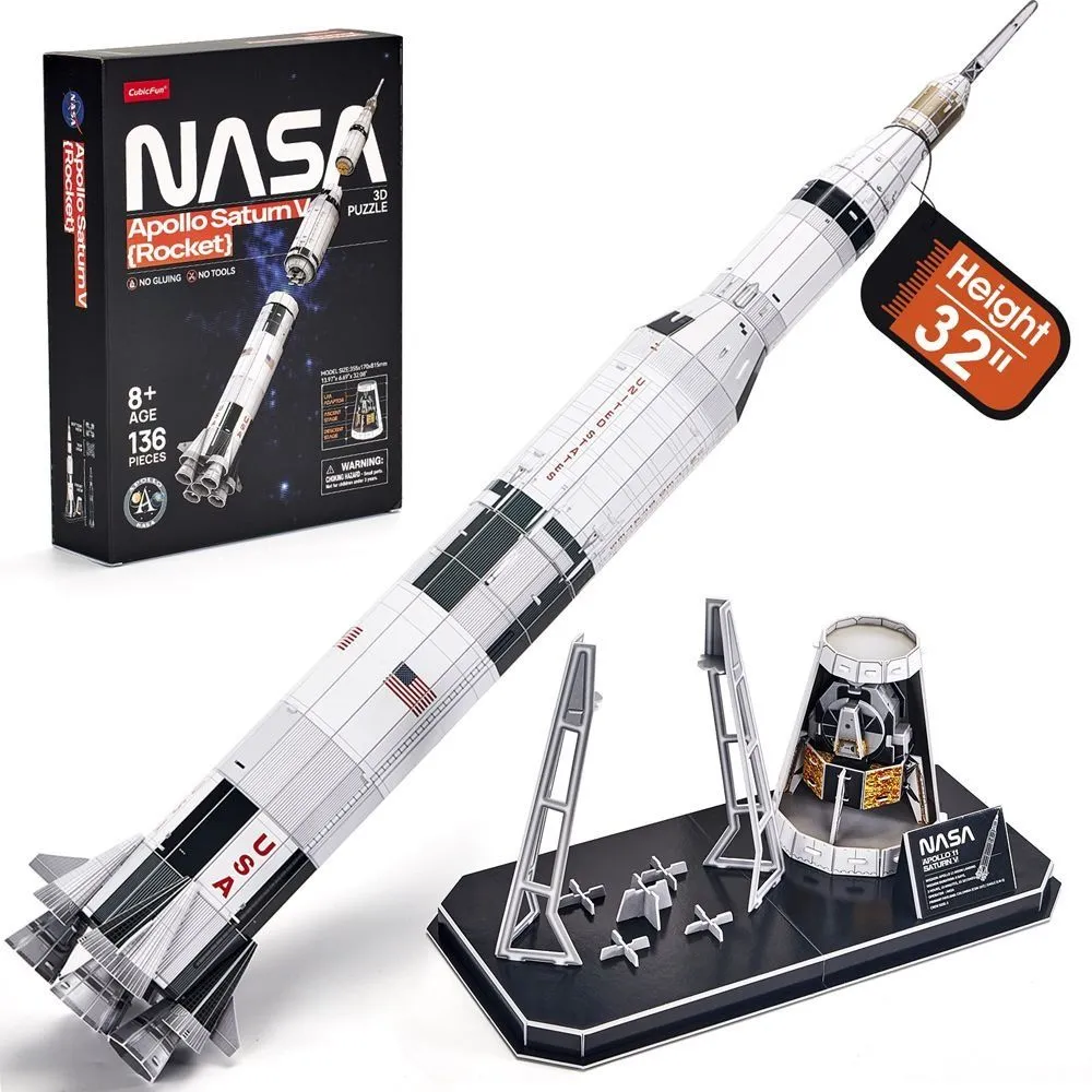 CubicFun Тривимірна головоломка-конструктор NASA "Ракета Аполлон Сатурн-5", арт. DS1059h