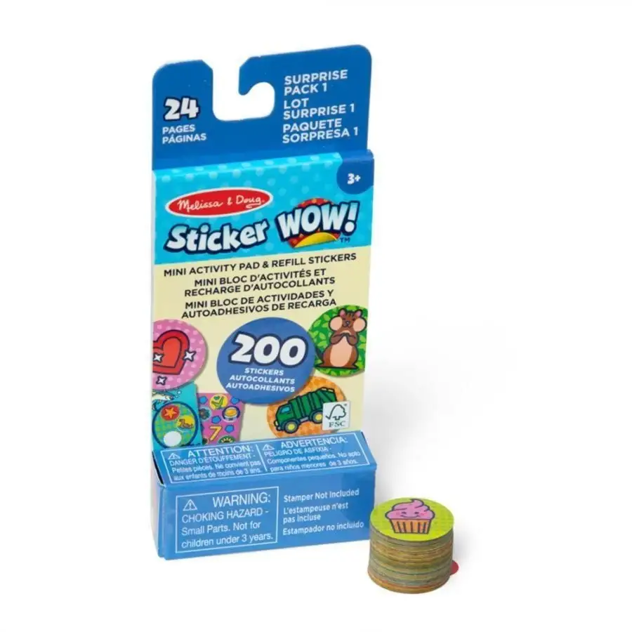Melissa &amp; Doug. Sticker WOW: Набір з міні блокноту та запасних наліпок для штампу [Сюрпризk