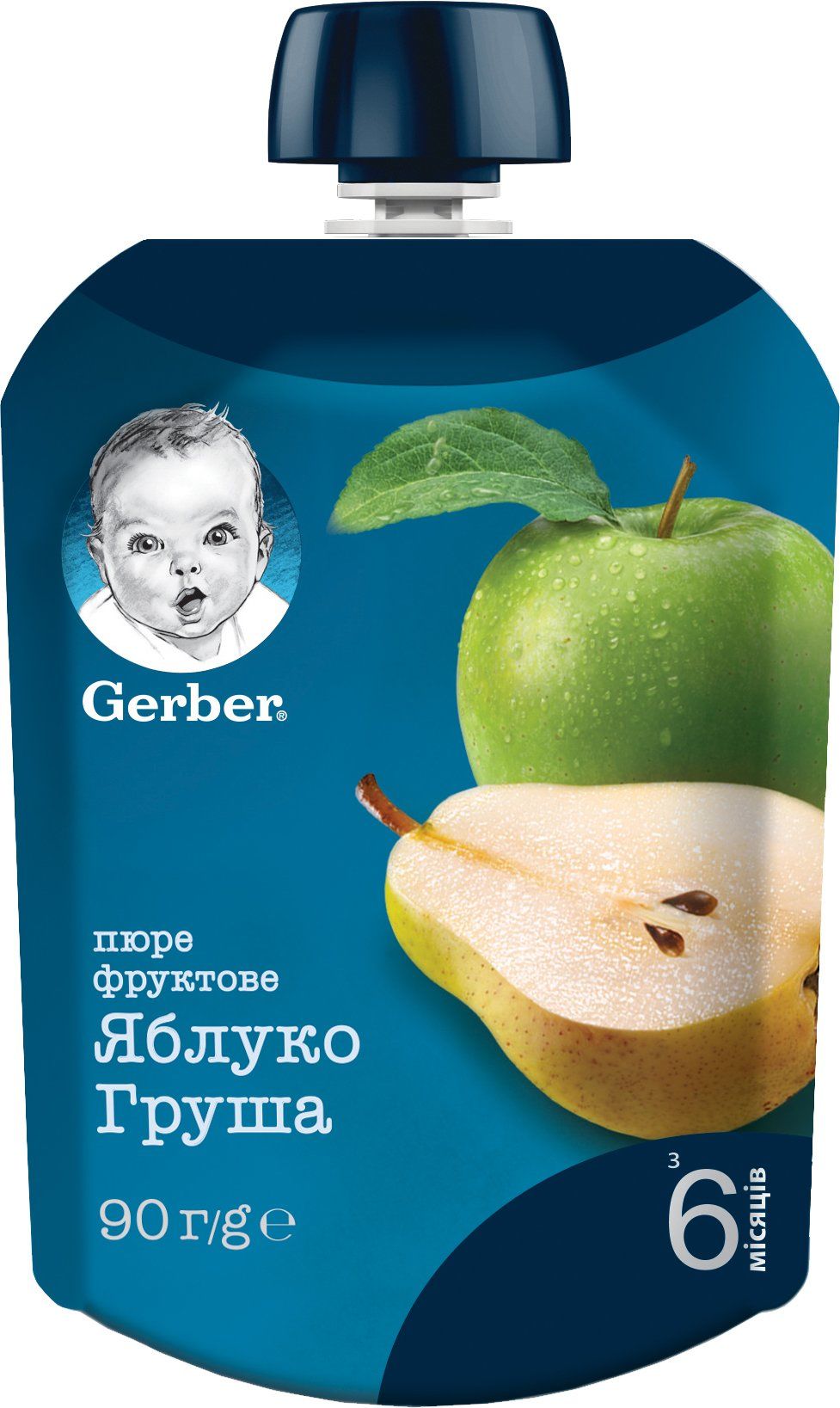 Пюре "Яблуко, груша" 90 г пауч, Gerber