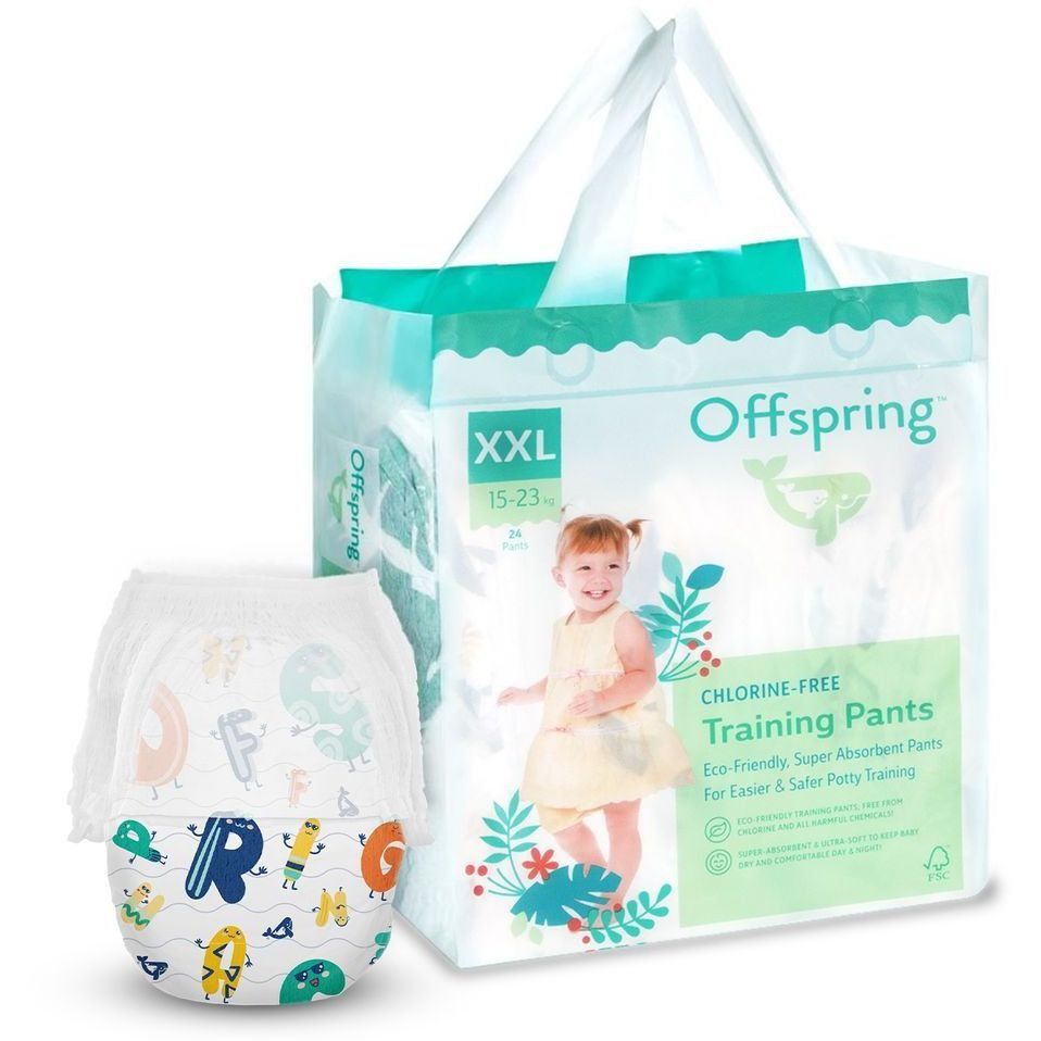 Підгузки-трусики Offspring розмір XXL, 15-23 кг, 24 шт, Літери