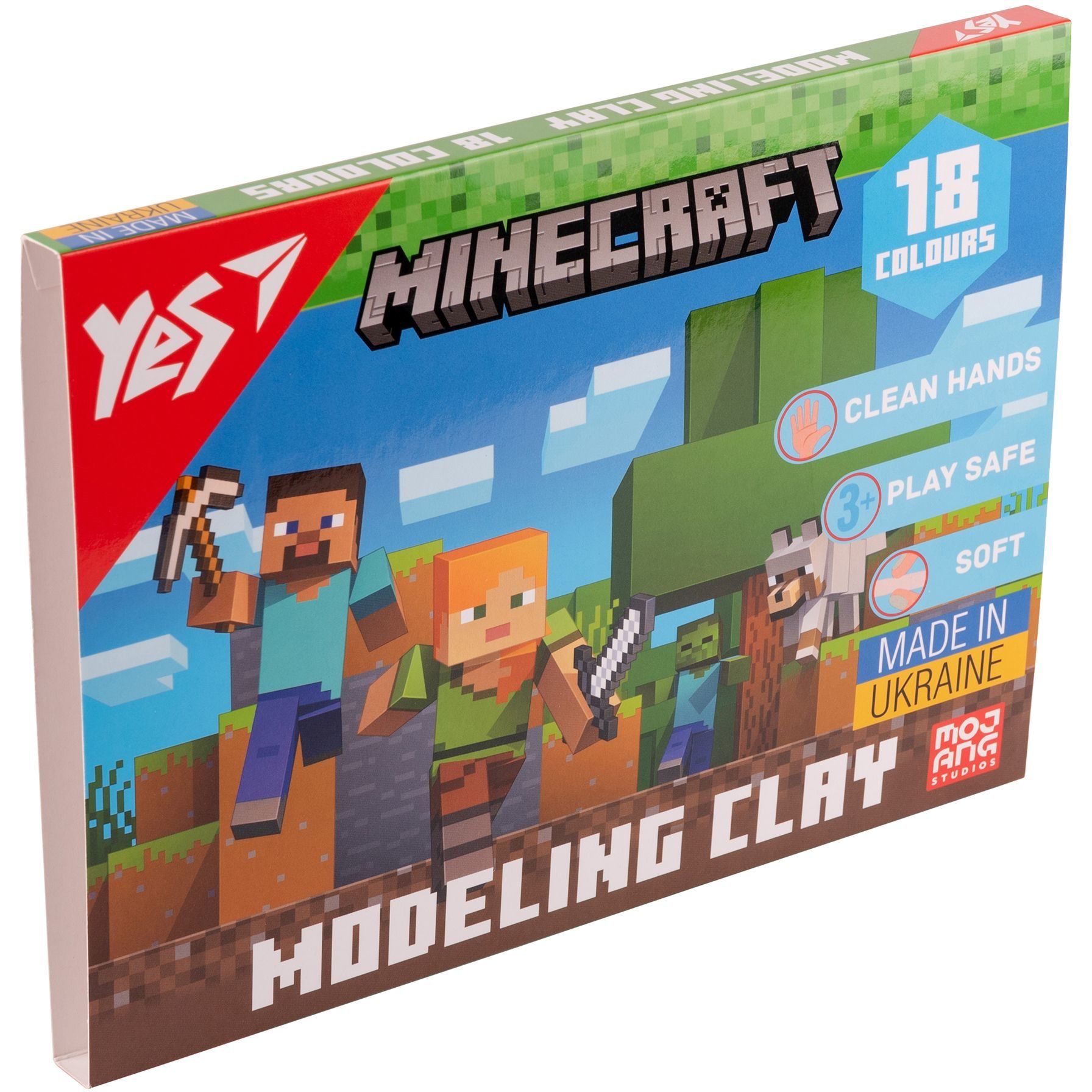 Пластилін YES, 18 кол., 360г "Minecraft"