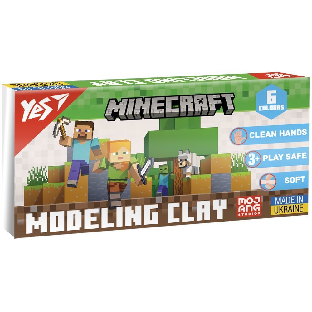 Пластилін Yes, 6 кол., 120г "Minecraft"