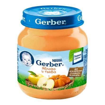 Пюре "Яблуко, гарбуз" 130 г, Gerber