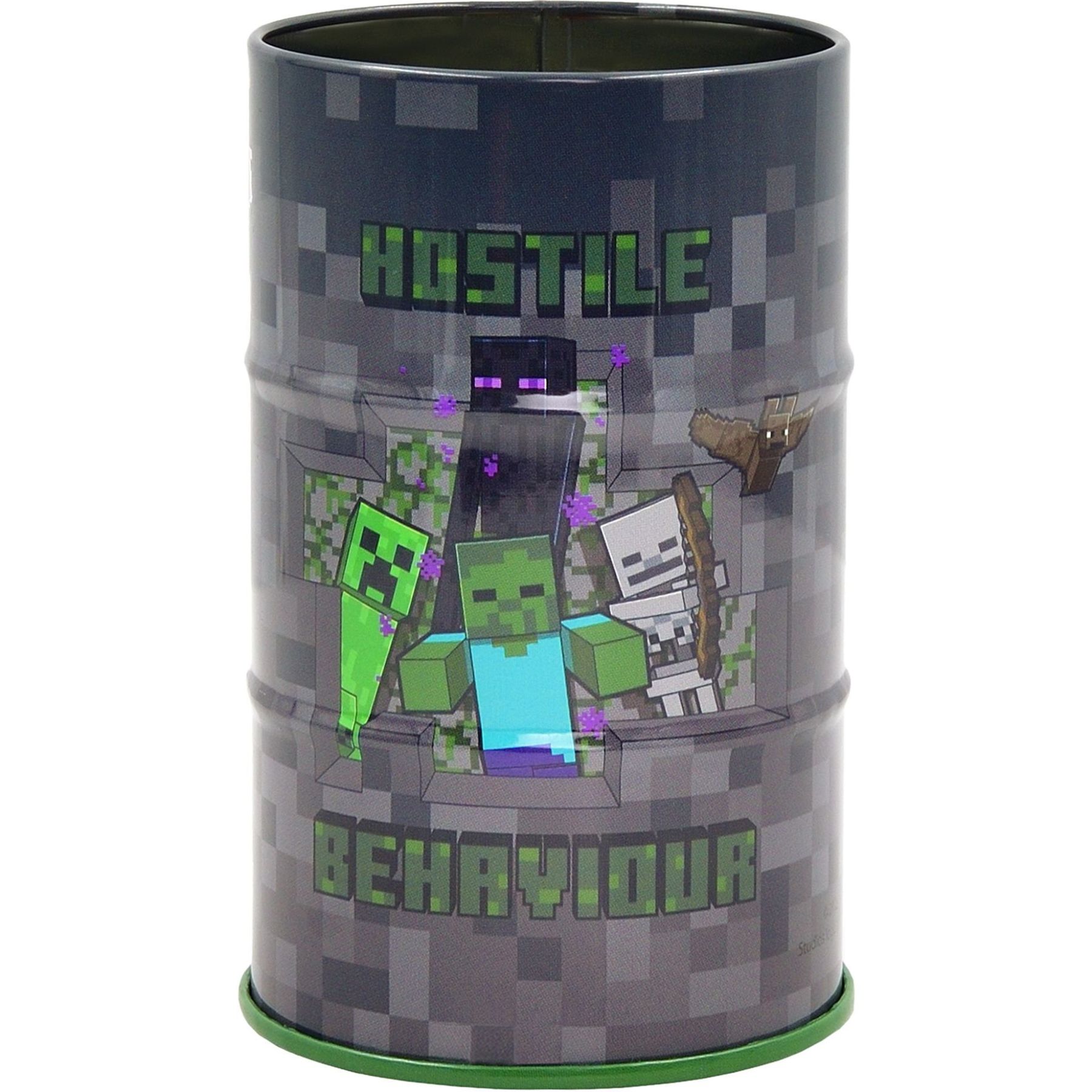 Стакан-підставка бочка Yes "Minecraft" метал, сірий