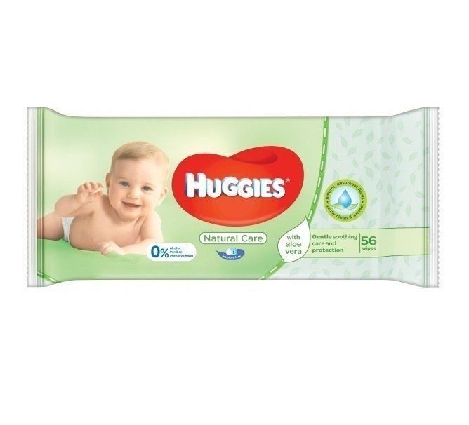 Вологі серветки "Natural Care" 56 шт, Huggies