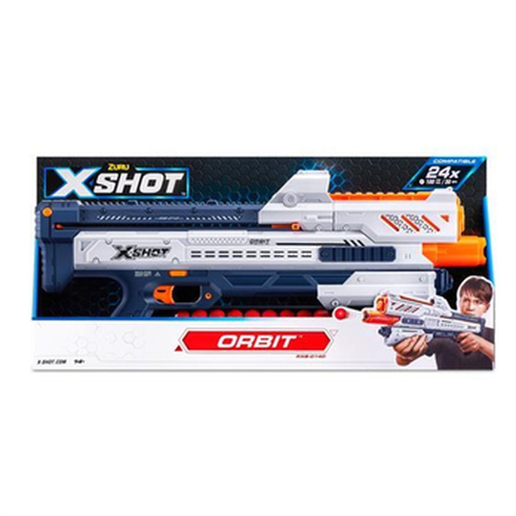 X-Shot Скорострельный бластер EXCEL CHAOS  New Orbit  (24 шарика)