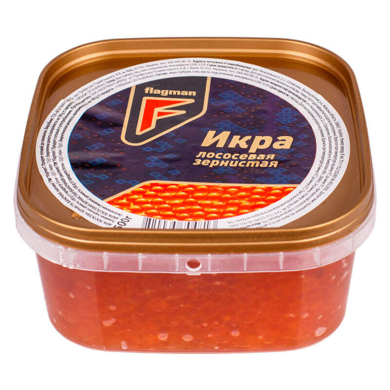 Ікра Лососева Зерниста (Горбуша) пластикова упаковка 500г "Флагман"  1шт  (10481)