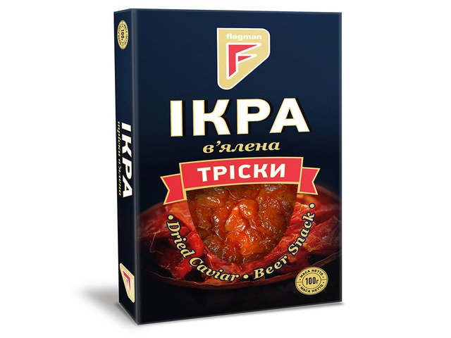 Ікра Тріски Солоно-В'ялена 100г "Flagman"  1шт  (6268)