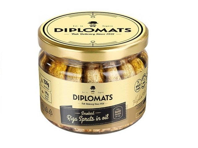 Шпроти Ризькі в Олії С/б 250г "Diplomats" Латвія  1шт (7838)