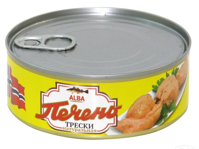 Печінка Тріски Натуральна (Зі Свіжої Сировини) ж/б Ключ 230г "ALBA FOOD"  1шт (7842)
