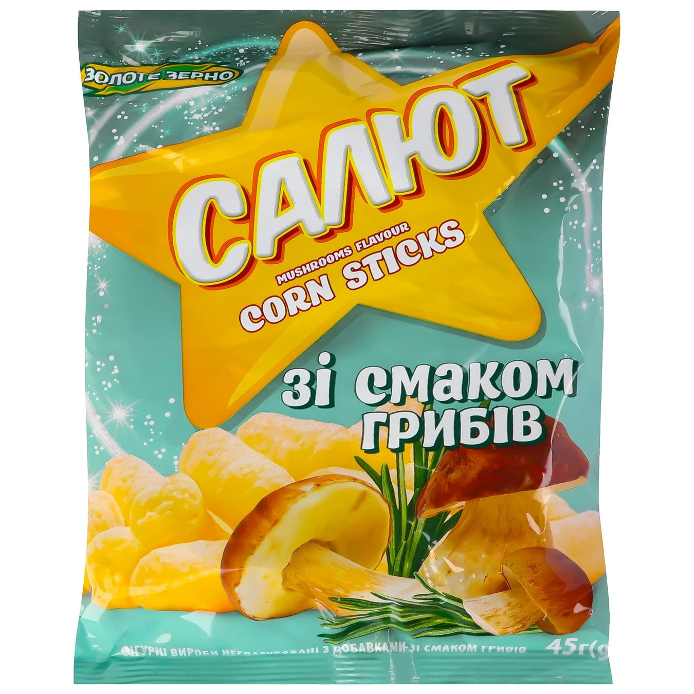 Кукурудзяні палички зі смаком грибів Салют, 45 г