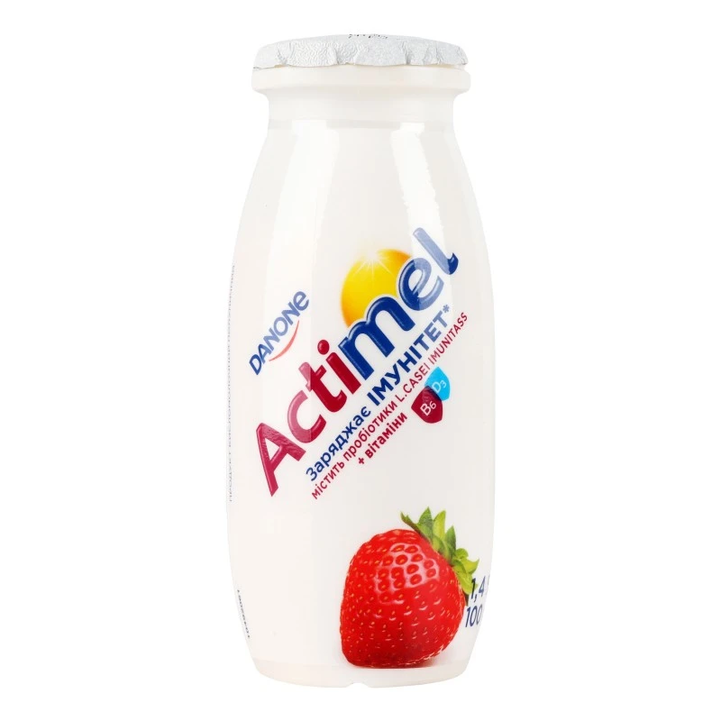 Продукт кисломолочний 1.4% полуничний Actimel п/пл 100г