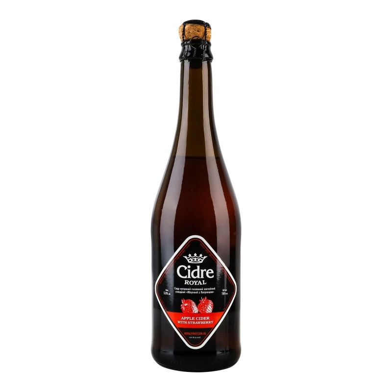 Сидр напівсолодкий яблуко-полуниця Royal Fruit, 0.7 л