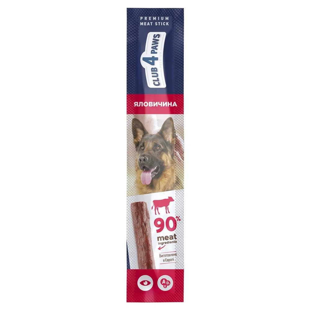 Ласощі для собак Beef Meat stick Premium Club 4 Paws, 12 г