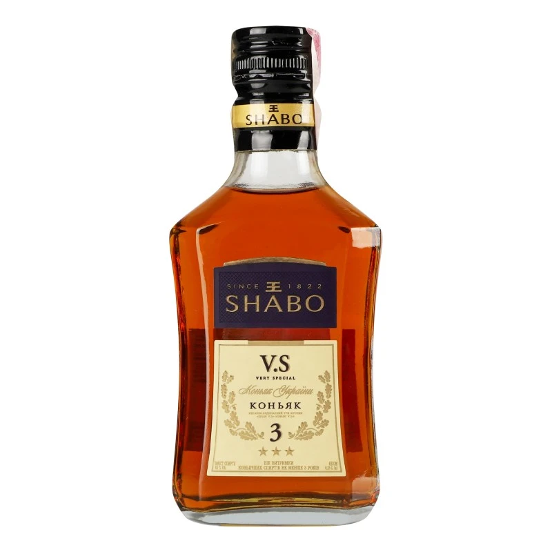 Коньяк 3 зірки VS Shabo, 0.25 л