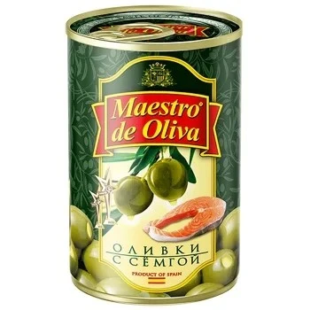 Оливки фаршировані сьомгою Maestro de Oliva, 300 г