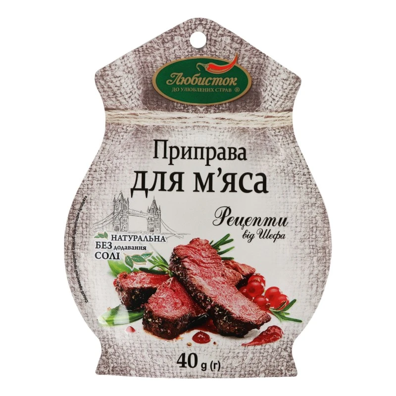 Приправа для м&#039;яса Рецепты от шефа Любисток, 40 г