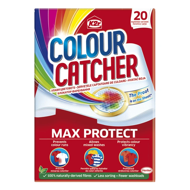 Кольоропоглинальні серветки K2r Colour Catcher Max Protect, 20 шт