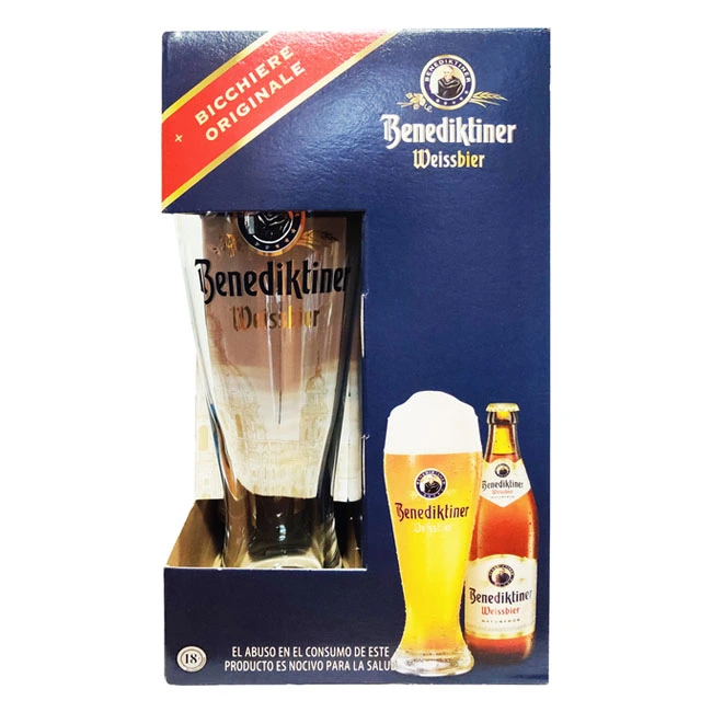 Набір пива Weissbier світле нефільтроване 5.4% 3*0.5л + келих 0.5л Benediktiner, шт