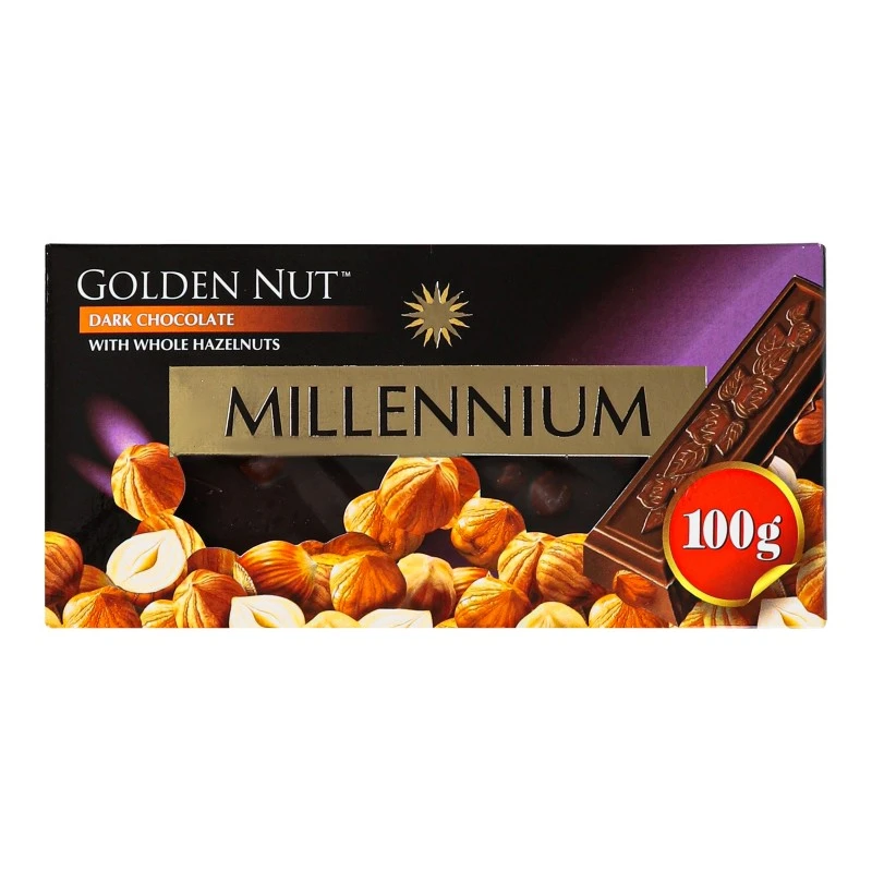 Шоколад чорний з лісовим горіхом Millennium, 100 г