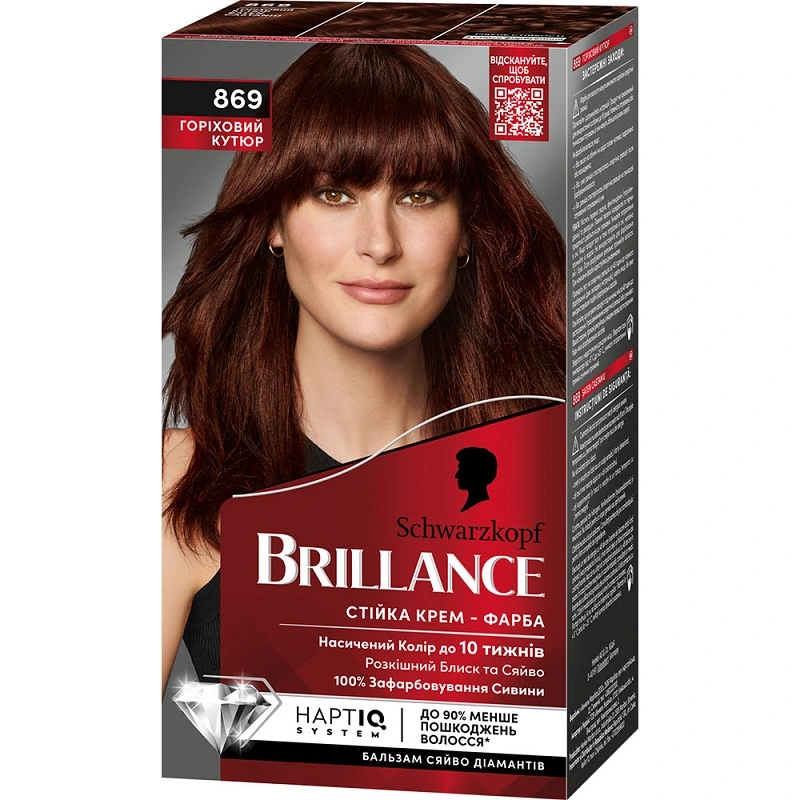Інтенсивна крем-фарба для волосся 869 Горіховий Кутюр Brillance, 160 мл