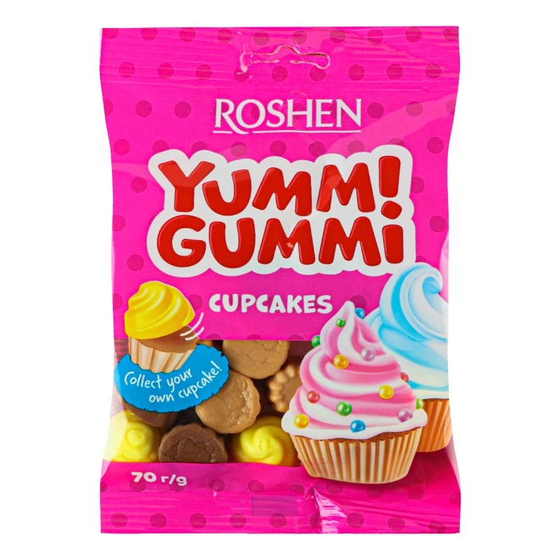 Цукерки желейні Cupcakes Yummi Gummi Roshen, 70 г