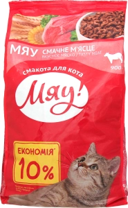 Корм сухий для котів Смачне м&#039;ясо Мяу, 900 г