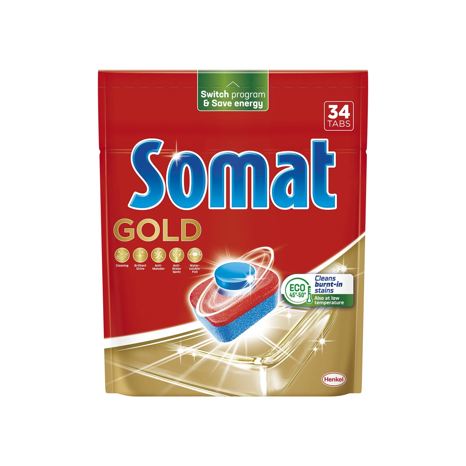 Таблетки для посудомийних машин Gold Somat, 34 шт/уп.