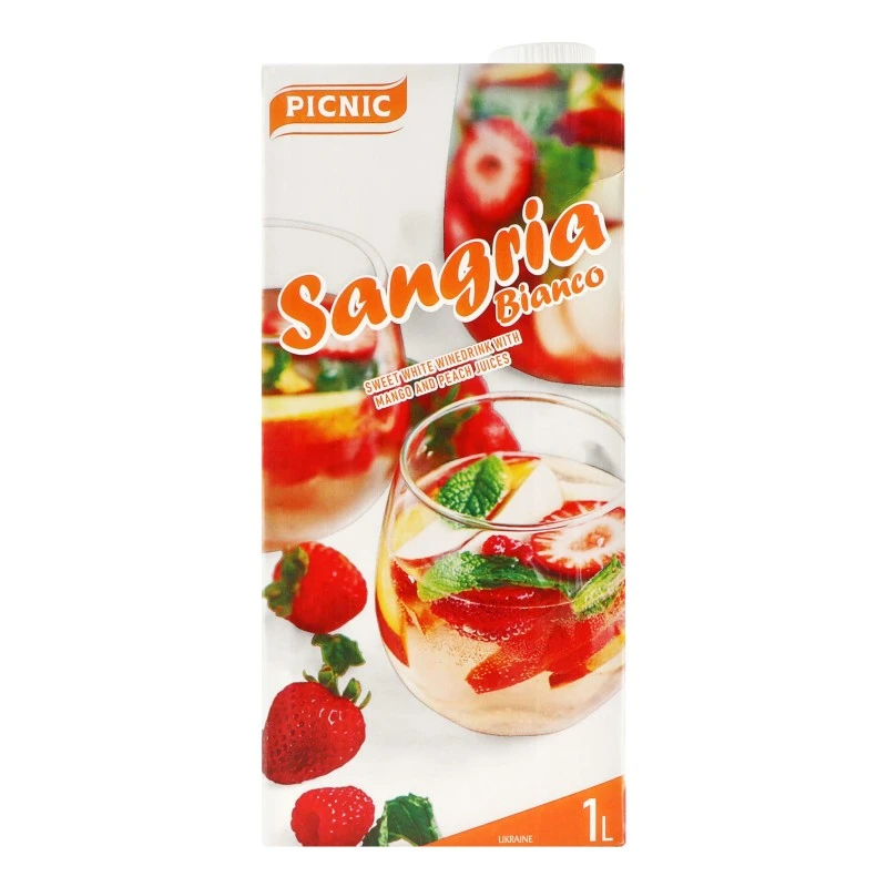 Напій винний білий солодкий з соком манго та персика Sangria Bianco Picnic, 1 л