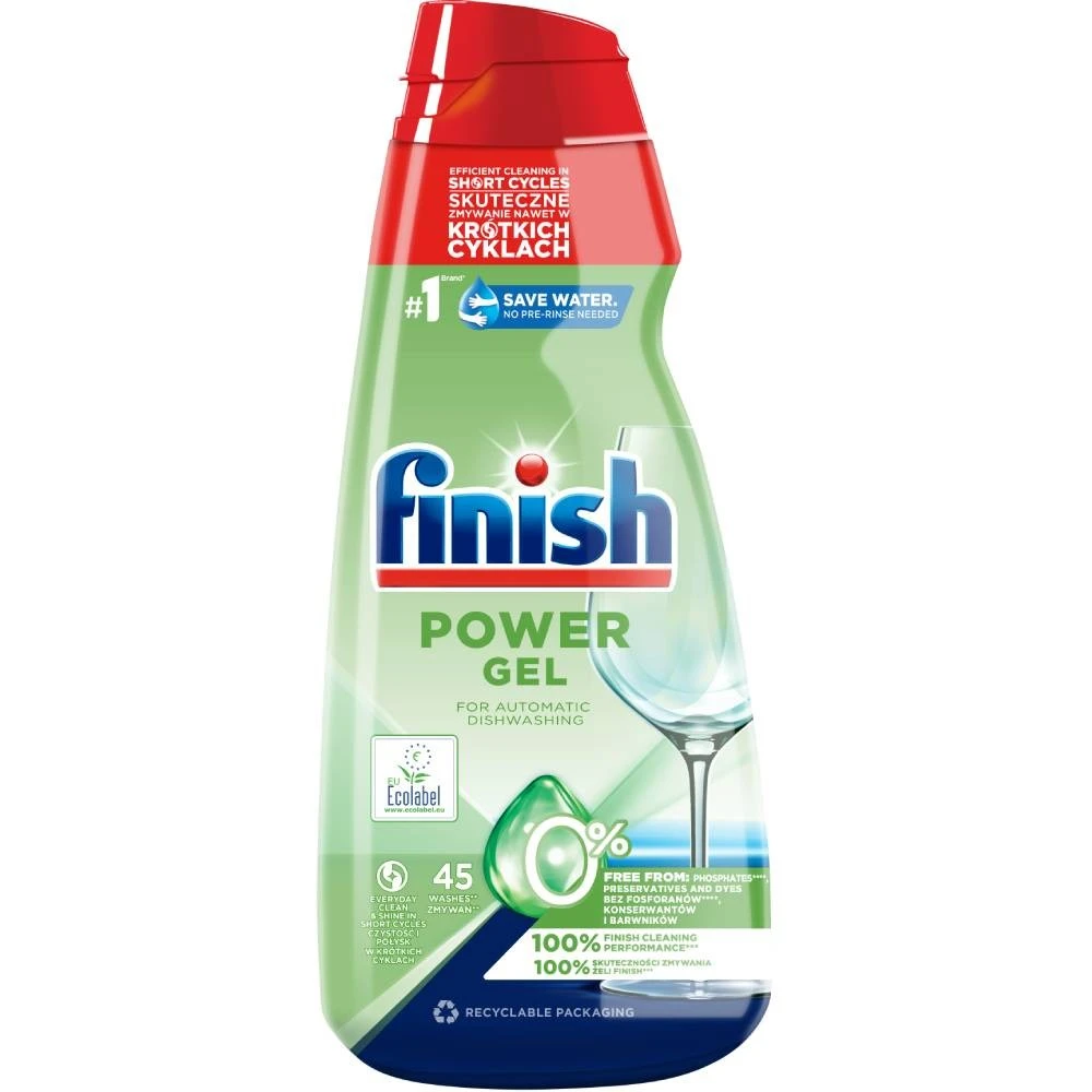 Гель для посудомийних машин 0% Power Gel Finish, 900 мл