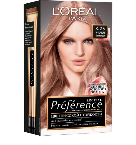 Фарба для волосся 8.23 Рожеве золото Preference L&#039;Oreal Paris, 176 мл