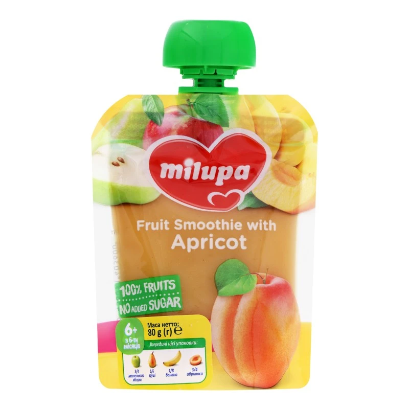 Пюре Яблуко-Банан-Груша-Абрикос Milupa, 80 г