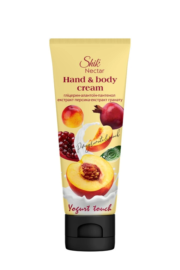 Крем для рук і тіла Екстракт персика та гранату Nectar Yogurt touch Shik, 75мл