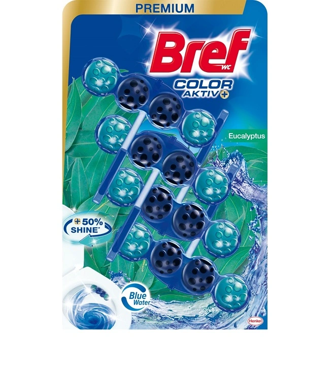 Блок для очищення унітазу Eucalyptus Color Aktiv Bref, 4 шт/уп.