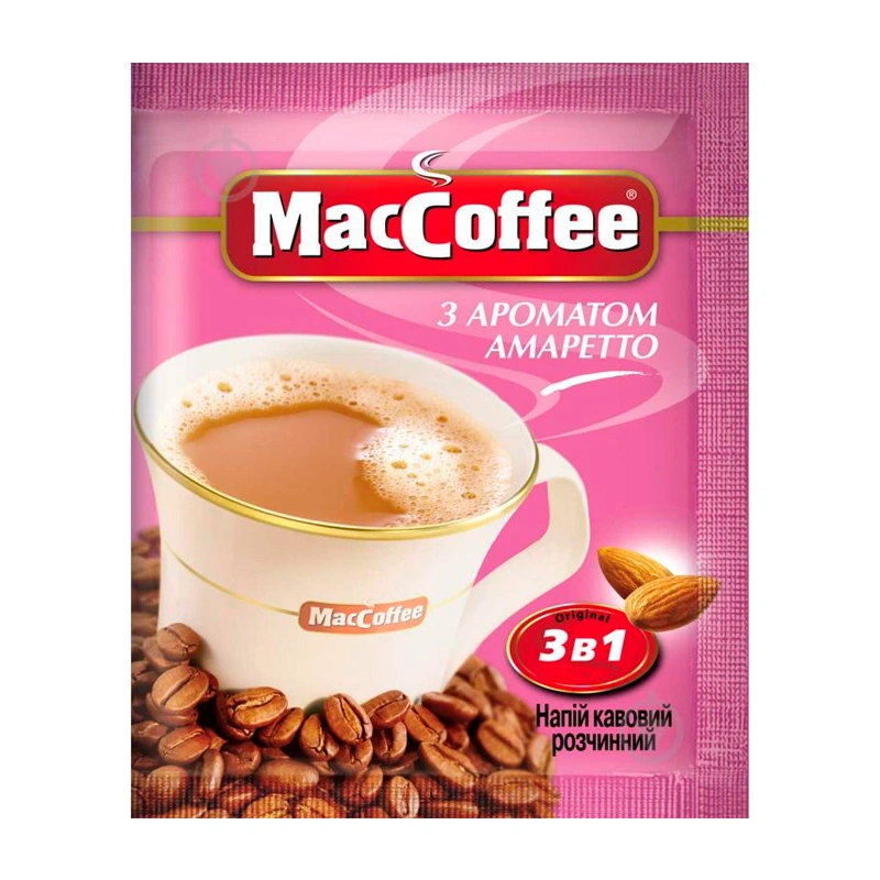 Напій кавовий розчинний 3в1 Амаретто MacCoffee, 18 г