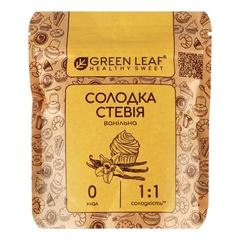 Стевія солодка ванільна 1:1 Green Leaf д/п 100г