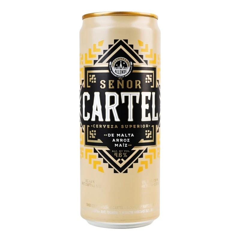 Пиво світле ж/б Senor Cartel, 0.33 л