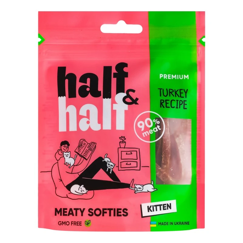 Ласощі для кошенят з індичкою Meaty softies Premium Half&amp;Half д/п 50г