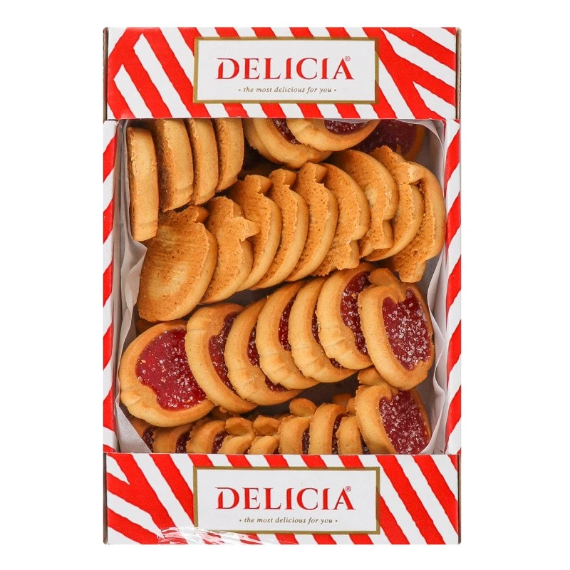 Печиво Райські яблучка з вишневим желе Delicia, 400 г